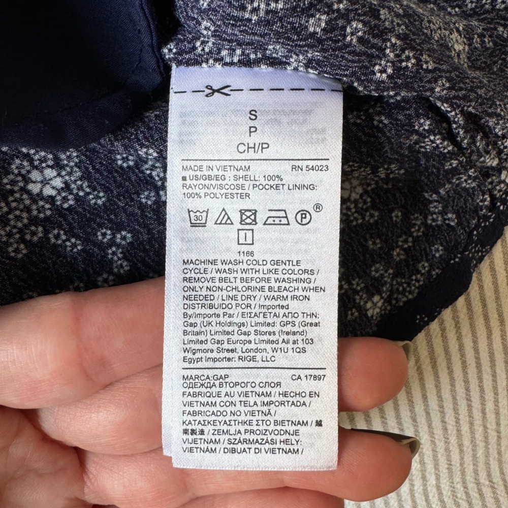 Gap Sleeveless Print Dress Navy Floral Size Small - Picture 6 of 15